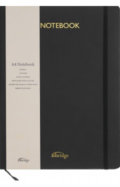 Z Ashridge A4 PU Rainbow Edge Lined Notebook Black  